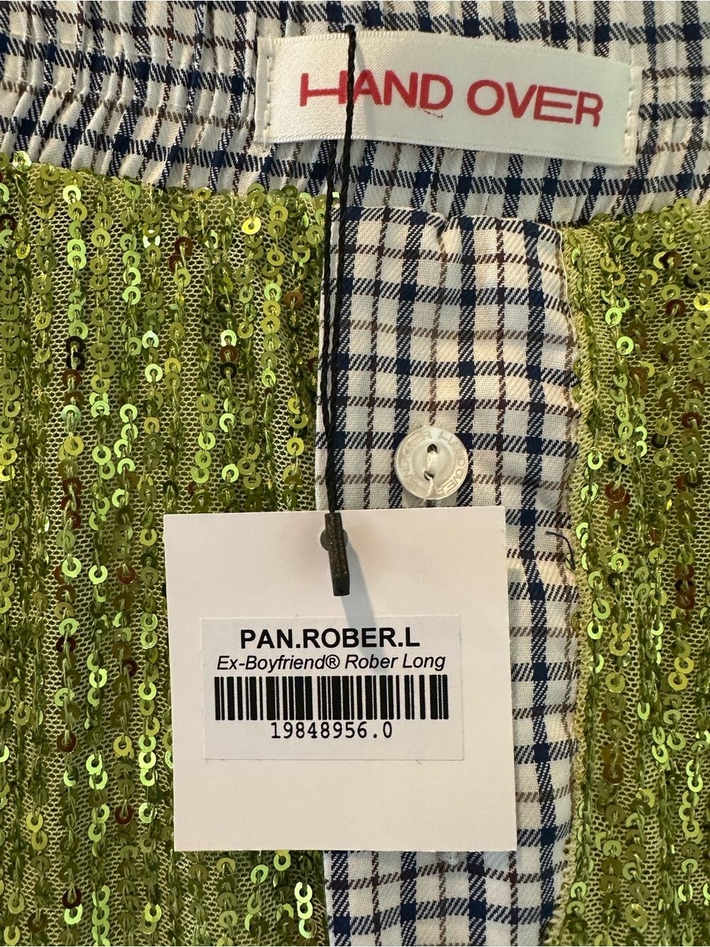 HAND OVER Women’s Lime Sequin Pull-On Casual Pants ex boyfriend Rober long - Picture 2 of 3